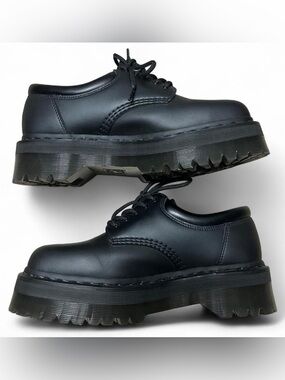 Dr. Martens Black Felix Vegan Mono 8053 Chunky Platform Oxford Shoes